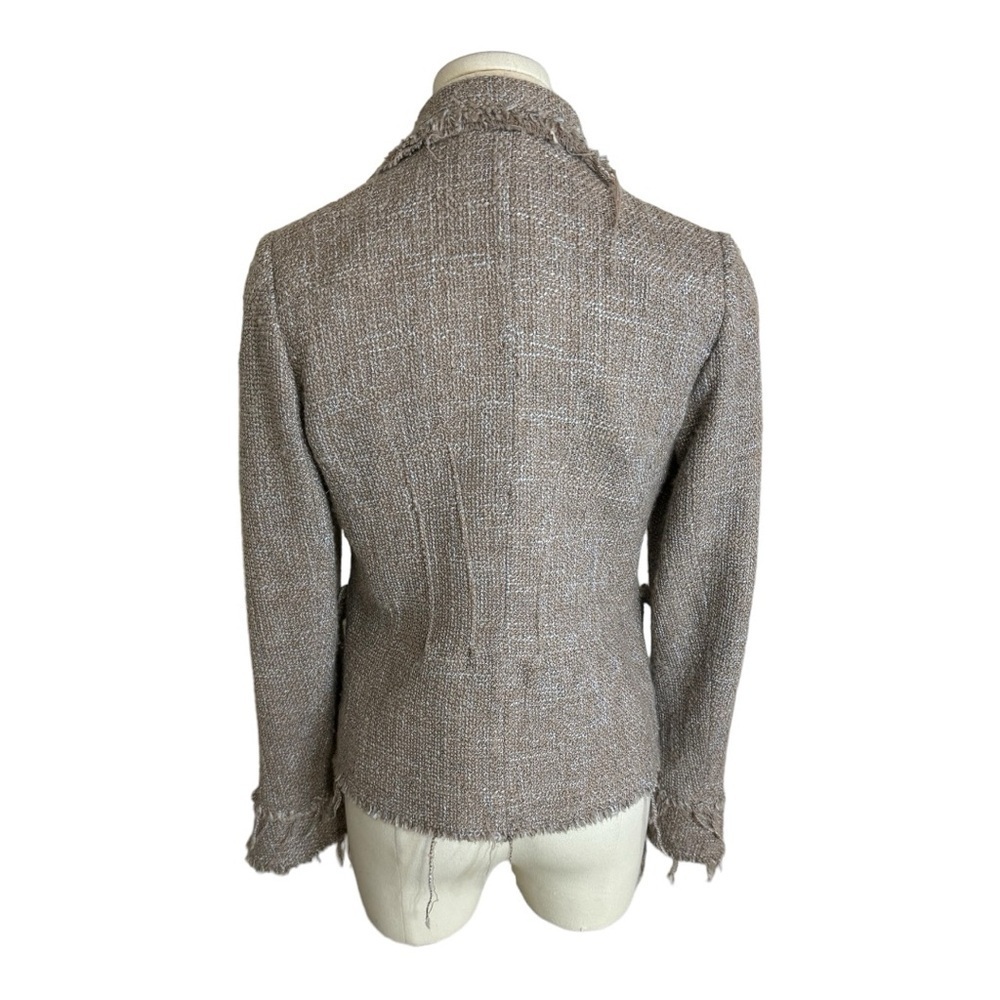 IRENE VAN RYB Dusty Pink Blue Blazer size 38 Small‎ S Buttons Jacket Frayed Work - Picture 2 of 7